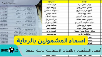 PDF.. أسماء المشمولين بالرعاية الاجتماعية الوجبة الأخيرة 2024 في العراق واستخراج الكشوفات عبر مظلتي